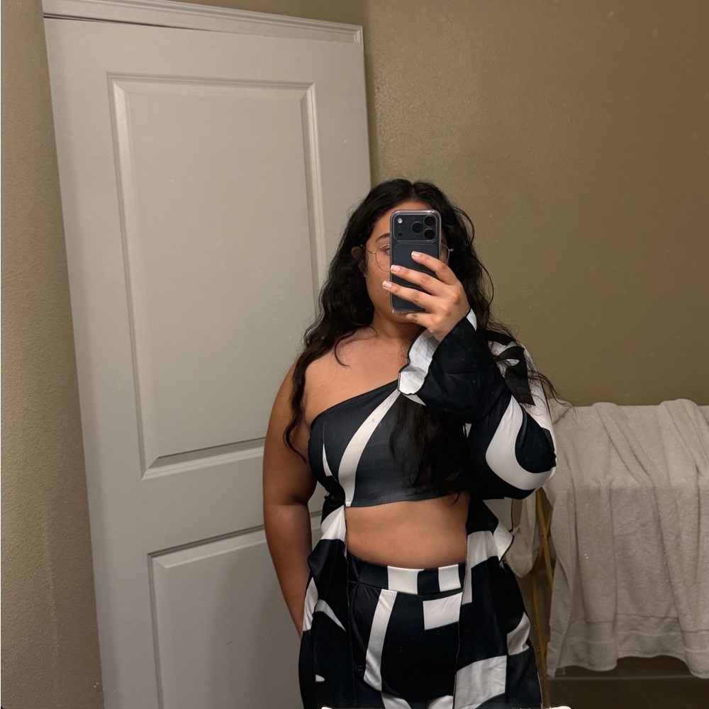 Monochrome Striped Ensemble